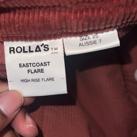 NWT Rust Colored High Waist Corduroy Rollas Wide Leg Pants size 25 - Picture 9 of 12